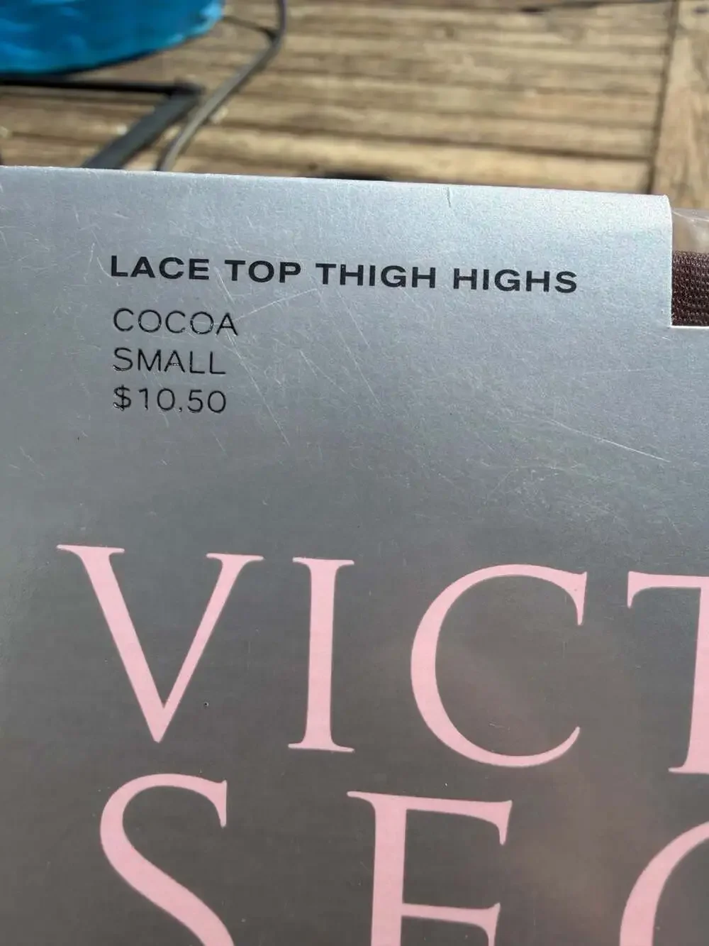Victoria's Secret Glamour Sheers Lace Top Thigh Highs in Cocoa, Size Small